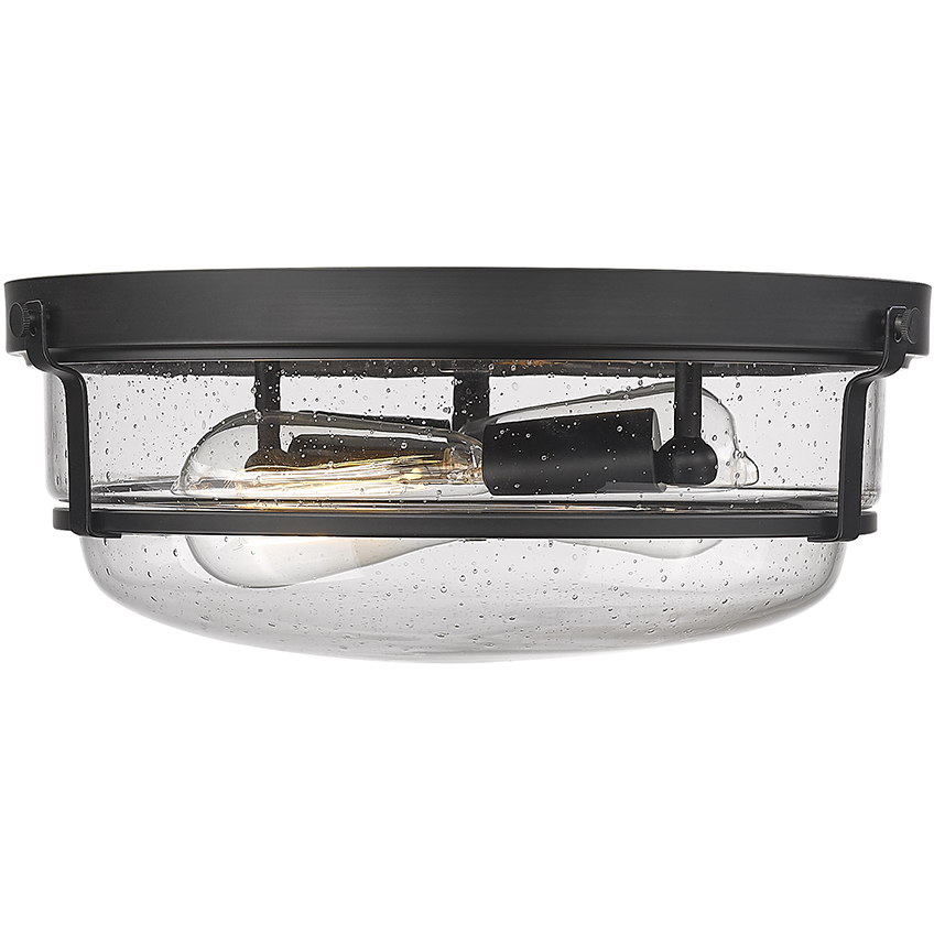 Mayson 2 Light 13 inch Matte Black Flush Mount Ceiling Light